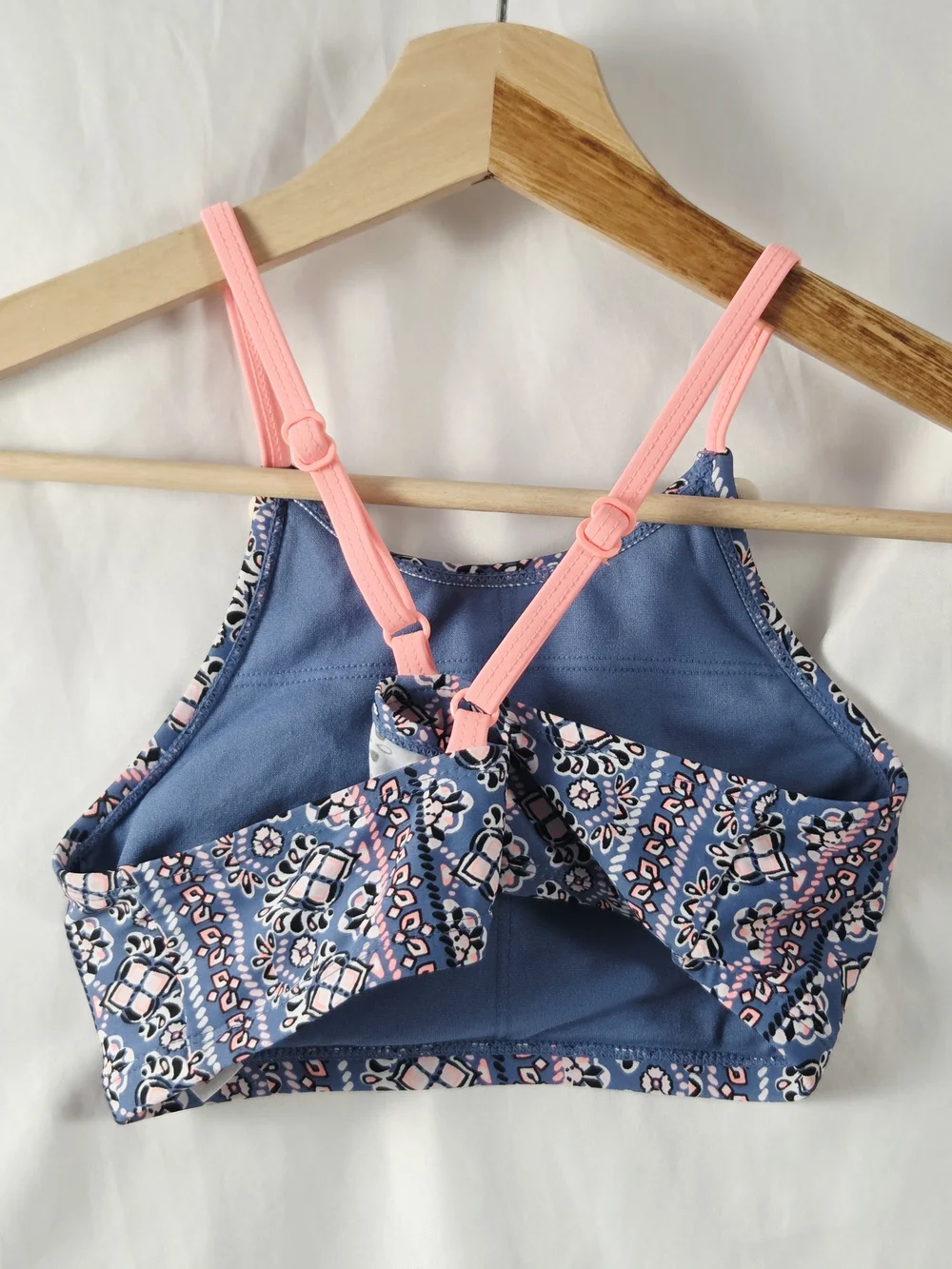 Justice Girls Blue & Pink Patterned Swimsuit Tank Top Size 10